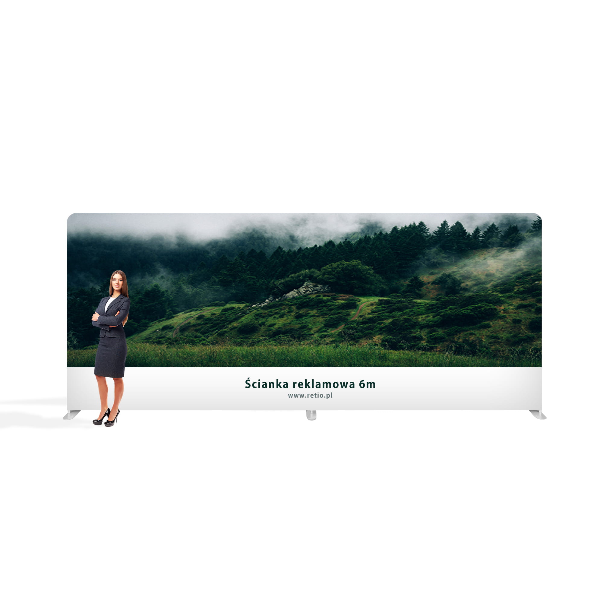Ścianka Reklamowa Tekstylna Prosta 600 x 240 cm - ścianka wystawiennicza targowa prasowa