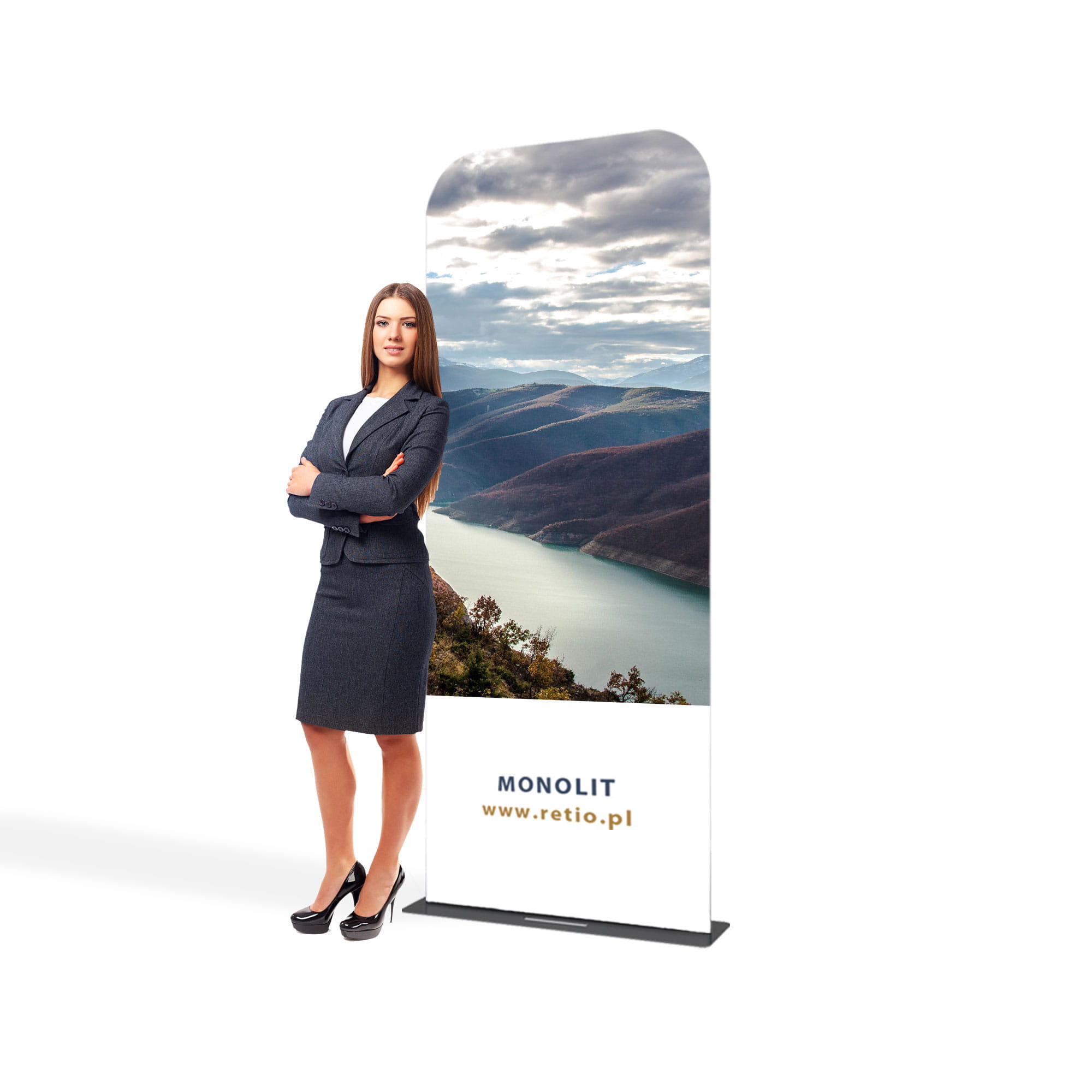 Stand reklamowy Tekstylny Monolith 1,0 x 2,3 m z wydrukiem dwustronnym