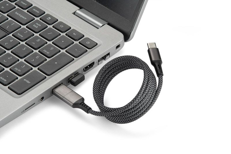 Magnetyczny kabel do ładowania ALEKSA srebrny z logo