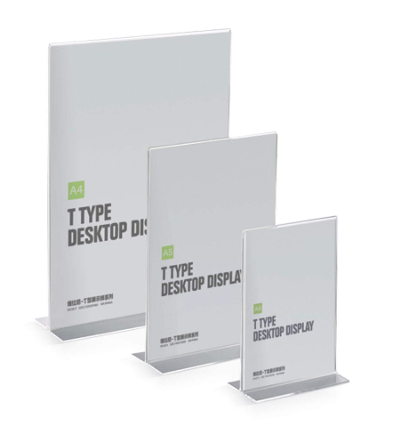 Stojak akrylowy A4 Typ T, Informacyjny na ulotki, plakaty, broszury