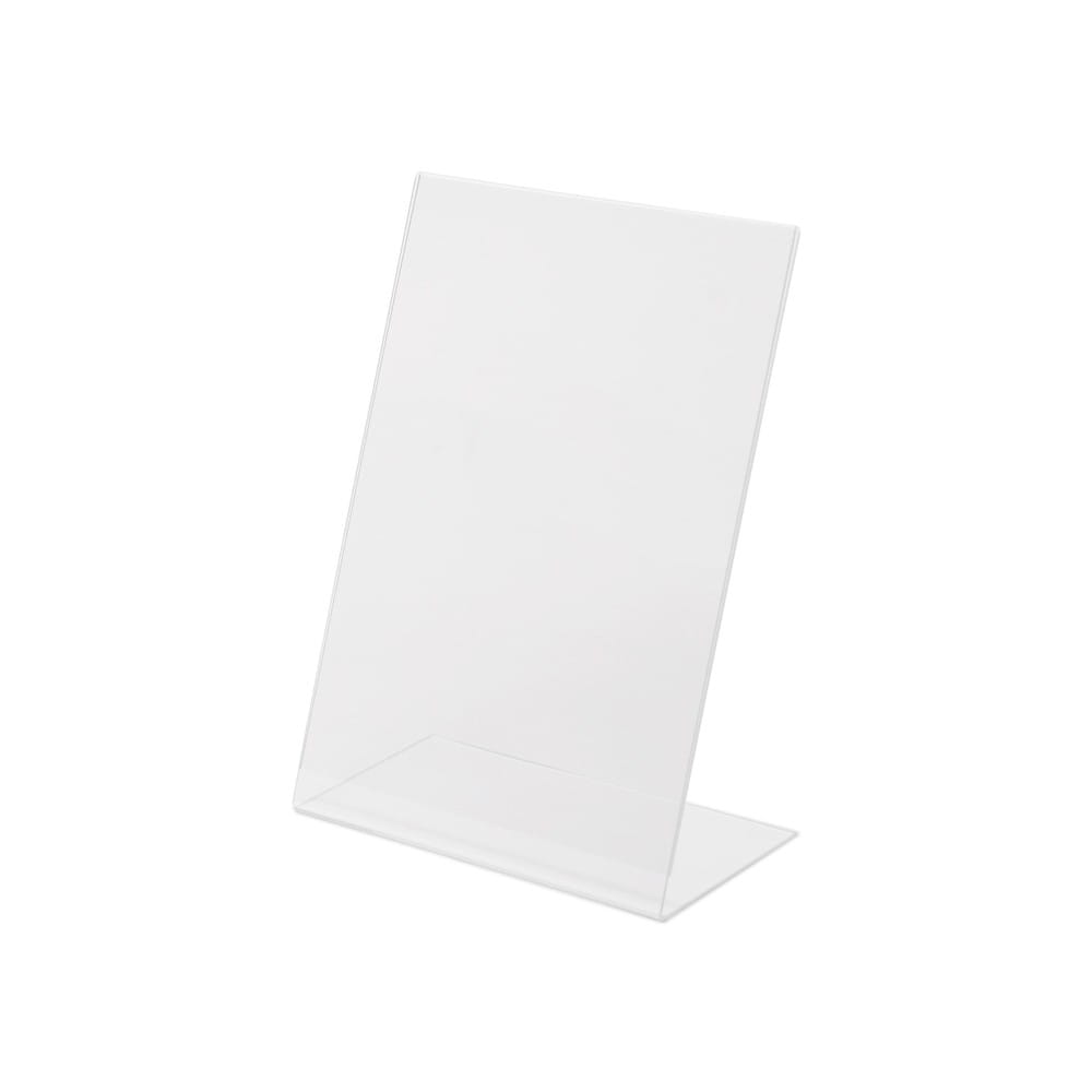 Stojak akrylowy na plakat typu L w orientacji pionowej format A5 (148 x 210 mm)