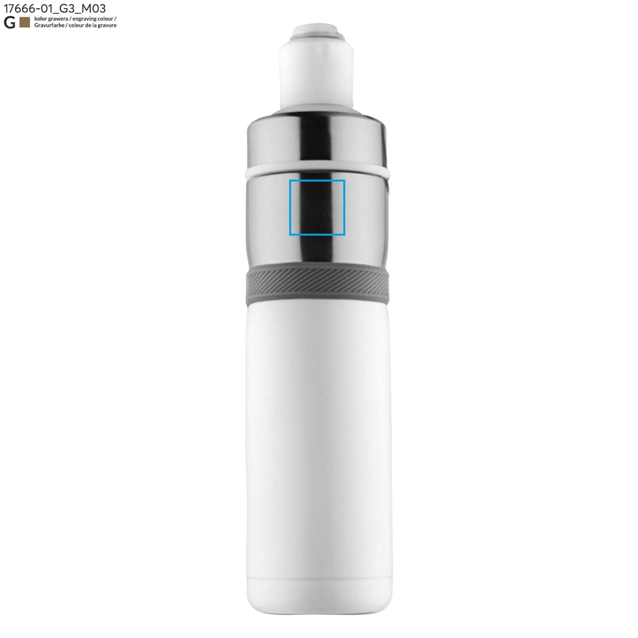 Bidon termiczny BREEZE 500 ml biały