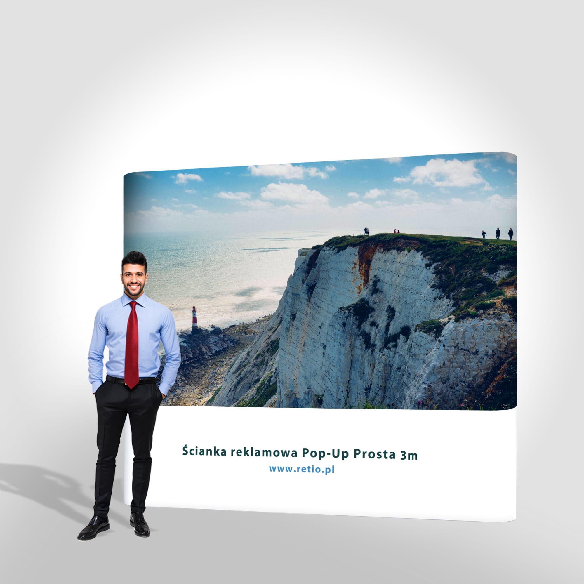 Ścianka reklamowa Pop-Up prosta 3m